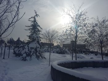 Scenic view of snow covered landscape