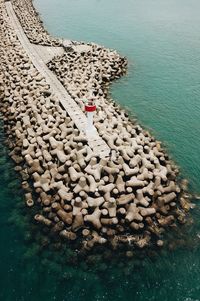 High angle view of beach