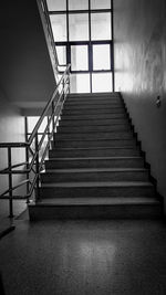 Low angle view of empty staircase in building