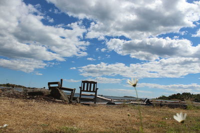 Scenic view of field against sky