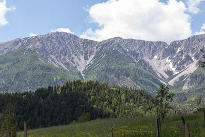 Scenic view of mountains against sky