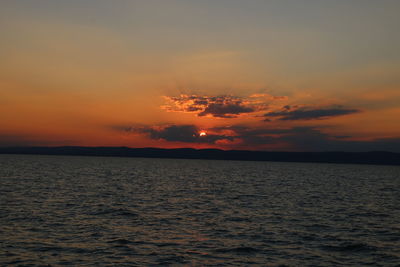 Scenic view of sea during sunset