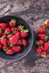 Close-up of strawberries in bowl