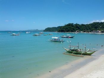 Boats in sea