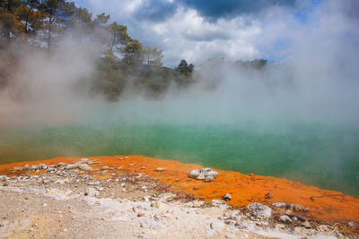 Scenic view of volcanic landscape