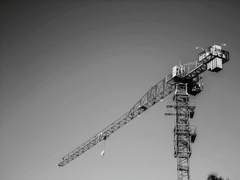 Crane at construction site against clear sky