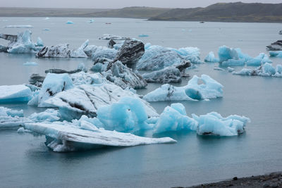 Scenic view of frozen lake