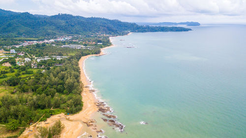 High angle view of sea against sky