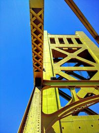 Low angle view of built structure against blue sky