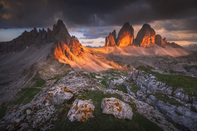 Incredible landscape with the beauty of dolomite mountains, italy.