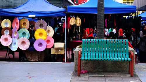 Multi colored store for sale in market