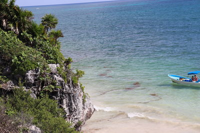 High angle view of sea against sky