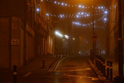 Illuminated city at night