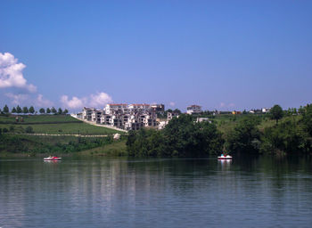 Scenic view of river against sky