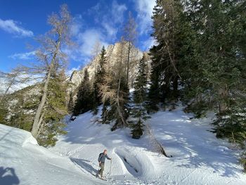 Panoramic view of snow covered landscape