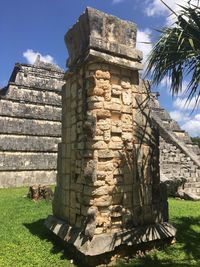 Low angle view of historic building against sky
