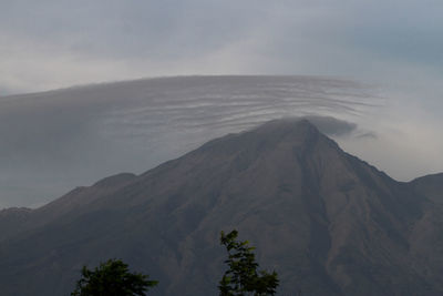 A general view of mount merbabu seen from salatiga, central java.