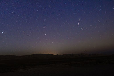 Scenic view of silhouette landscape against sky at night