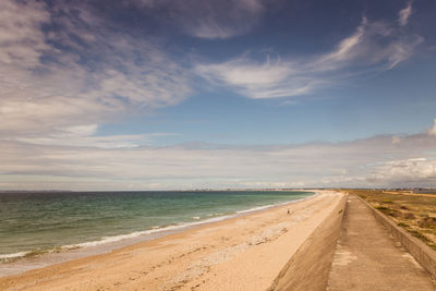 Empty beach of brittany region in france in summer