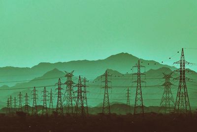 Scenic view of mountains against clear sky