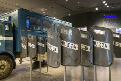 Information sign in illuminated room