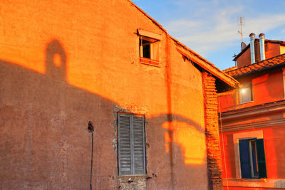 Low angle view of orange building