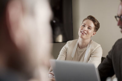 Businesswoman during business meeting