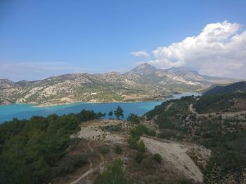 Scenic view of mountains against sky