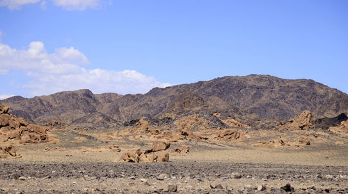 Scenic view of mountains against clear sky