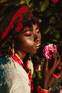 Close-up portrait of woman