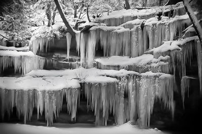Panoramic view of frozen lake during winter