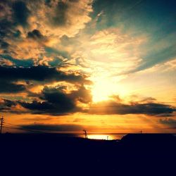 Silhouette of landscape at sunset