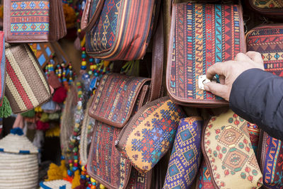 Handcrafting bags at bazzar for sale