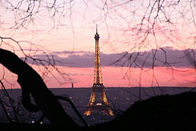 Communications tower in city