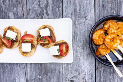 Directly above shot of food on table