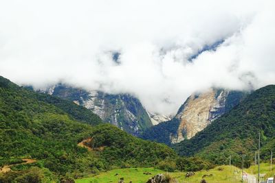 Scenic view of mountains against sky