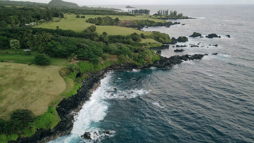 High angle view of sea