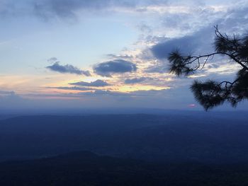 Scenic view of silhouette landscape against sky during sunset