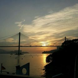 Scenic view of sea against sky at sunset