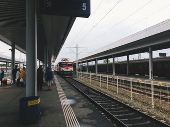 Train at railroad station platform