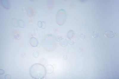 Close-up of bubbles against white background