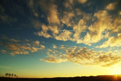 Low angle view of sky at sunset