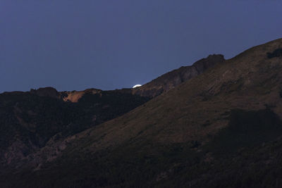 Scenic view of mountains against clear sky