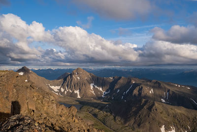 Panoramic view of landscape against cloudy sky