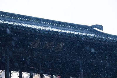 Snow covered landscape against sky during rainy season