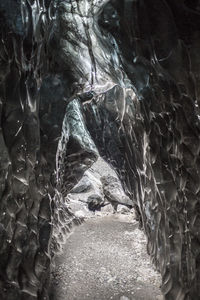 Close-up of water flowing through rocks