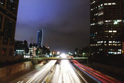 Traffic on city street at night