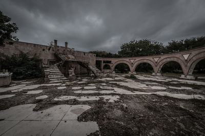 Ruined building against sky