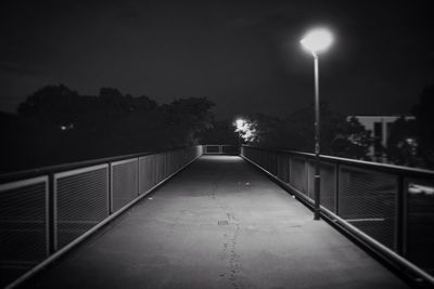 View of empty street at night