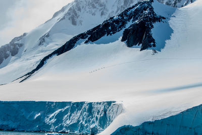 Scenic view of snowcapped mountains
